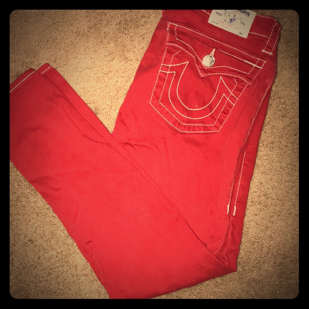 Red True Religion Jeans